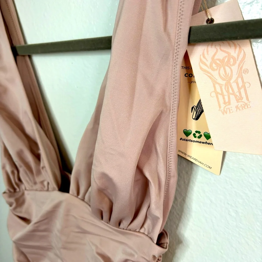 Free People x We Are HAH Cut To The Chase One Piece Bodysuit or Swimsuit LILAC - Picture 3 of 10